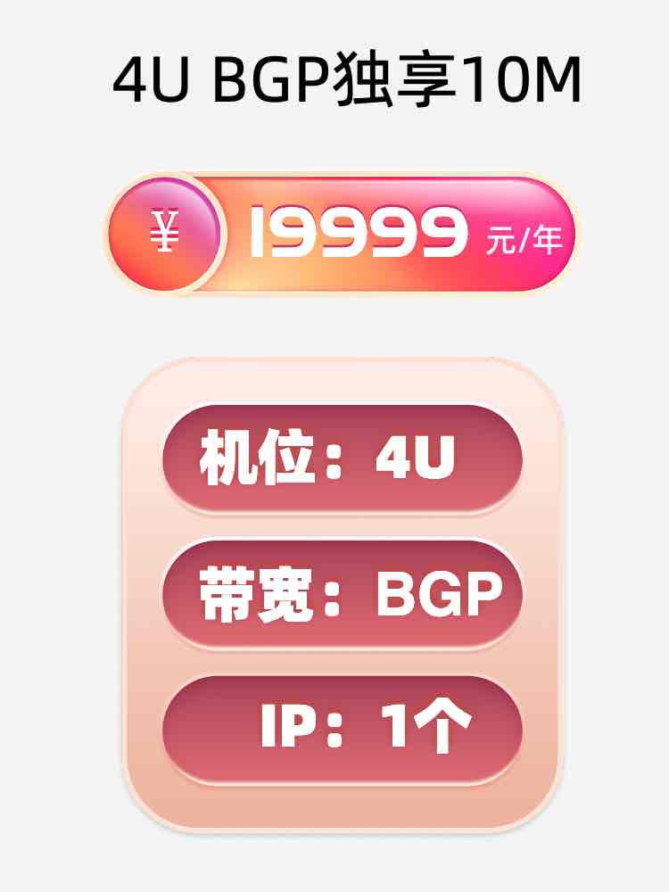 雅安4U BGP独享服务器托管